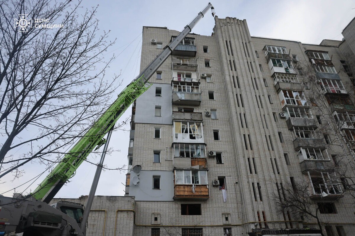 Російський удар по Охтирці